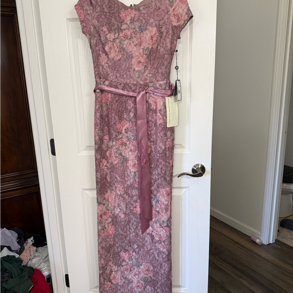 Adrianna Papell Pink Sheath Maxi Dress